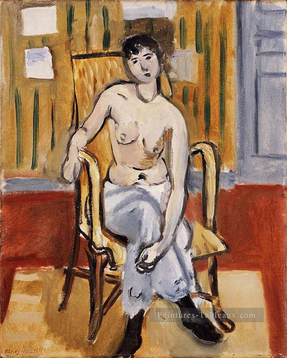 Assis Figure Tan Room nue 1918 fauvisme abstrait Henri Matisse Peintures à l'huile